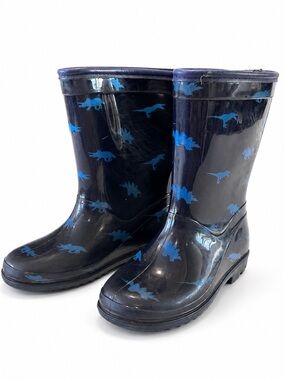 Carter’s Kids Navy Blue Dinosaur Print Waterproof Rain Boots 11